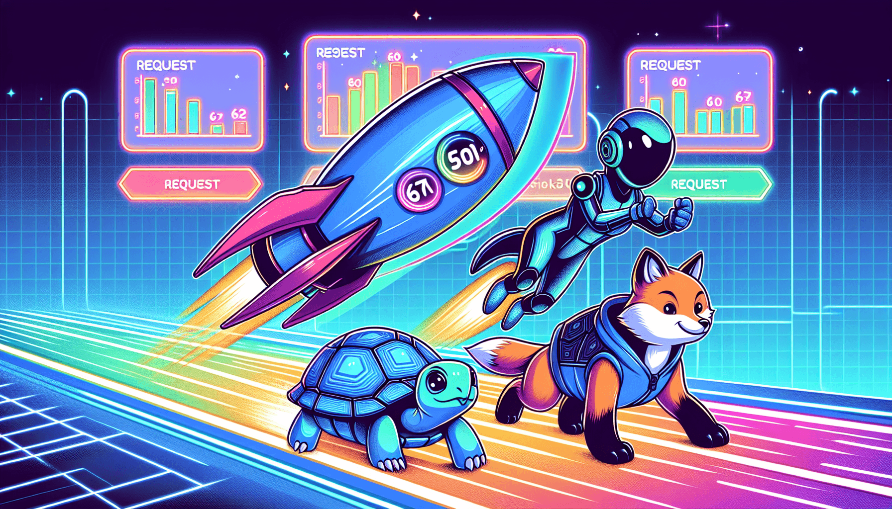 Bun rocket outracing Node turtle and Deno fox in epic RPS speed showdown