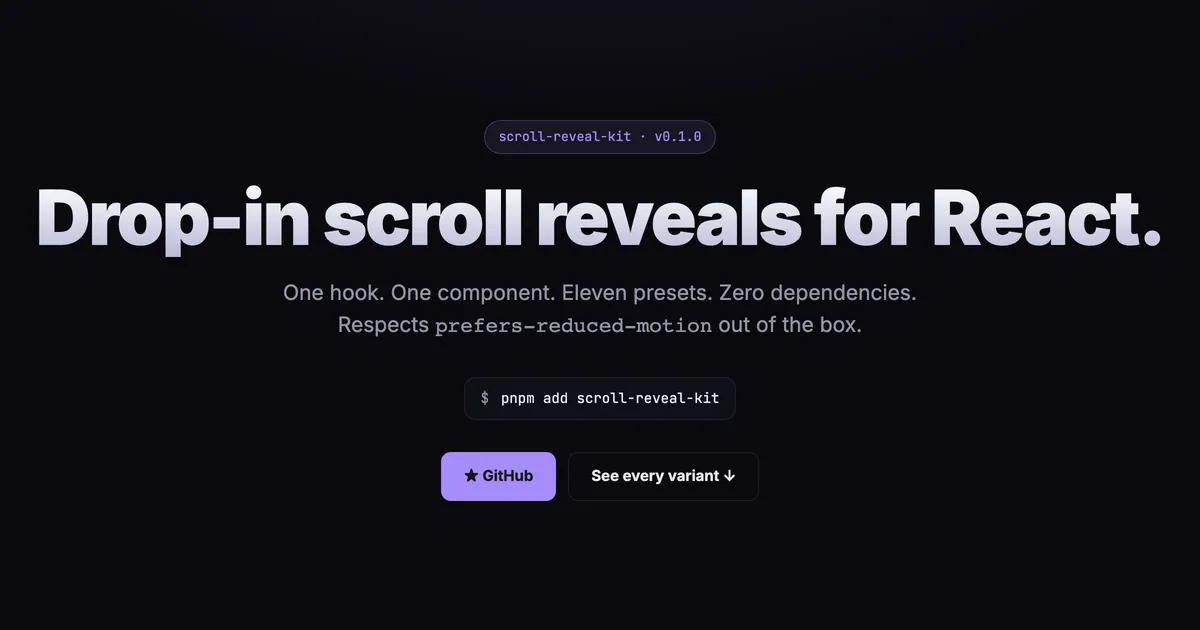 scroll-reveal-kit — live demo screenshot
